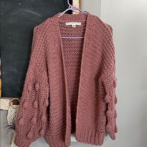 HYFVE Chunky Knit Cardigan in Mauve
